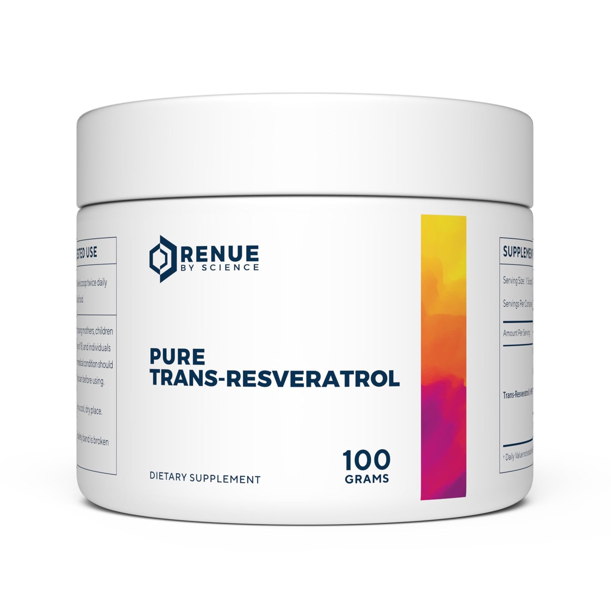 Renue By Science Resveratrol | High Strength Resveratrol Supplement | 100g Trans Resveratrol Powder | Reservatrol 200 Day Supply | Non-GMO & Allergen Free | Manufactured in The USA Third-Party Tested - Maple Wellness Supplements