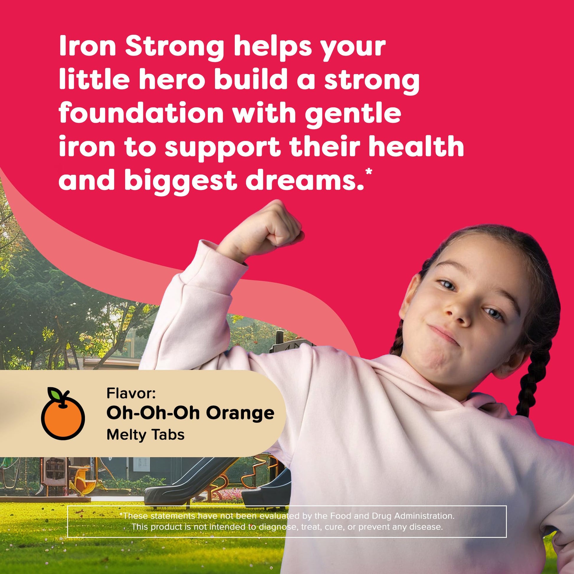 Renzo's Iron Supplements for Kids, Dissolvable Vegan Kids Iron Supplement with Vitamin C, Sugar-Free Melty Tabs - Maple Wellness Supplements