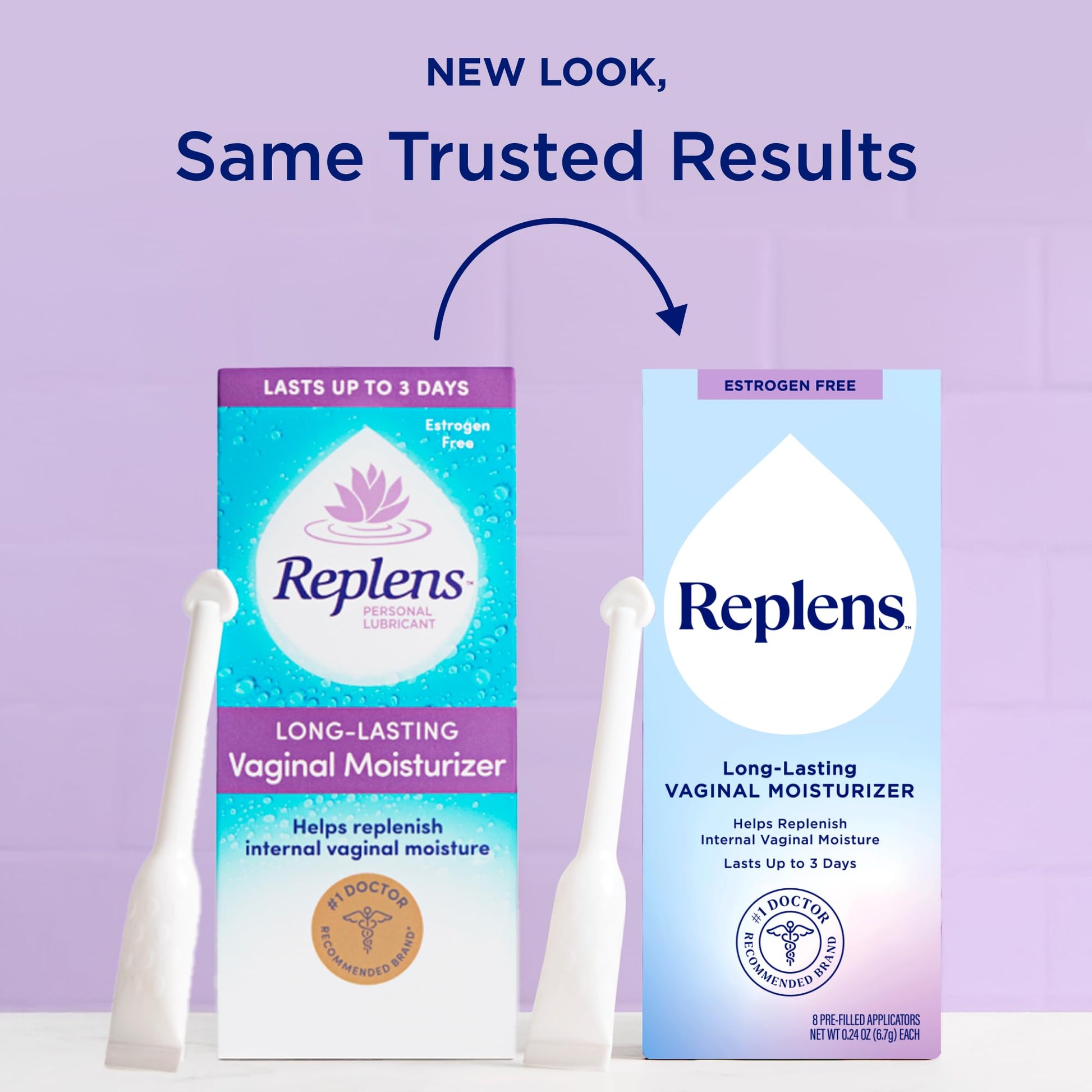 Replens Long Lasting Vaginal Moisturizer for Vaginal Dryness, Doctor Recommended & Estrogen-Free, 8 Pre-Filled Applicators - Maple Wellness Supplements