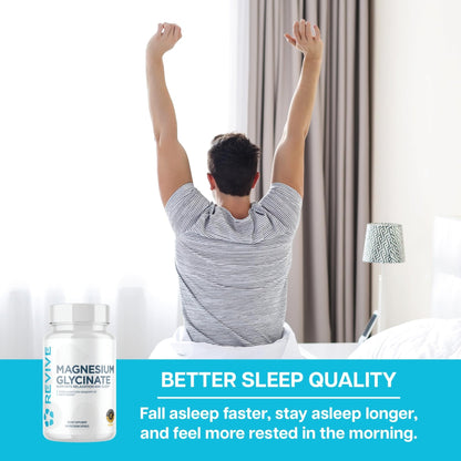 Revive MD Pure Magnesium Glycinate 200mg – High Absorption Supplement for Relaxation, Stress Relief, Sleep & Memory Support – Promotes Strong Bones - Maple Wellness Supplements