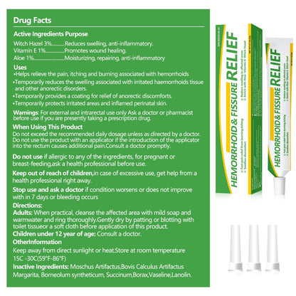 RHAICARE Hemorrhoid and Fissure Treatment Cream,Hemorrhoidal Ointment for Fast Acting Itch, Swelling, and Maximum Strength Pain Relief - Maple Wellness Supplements