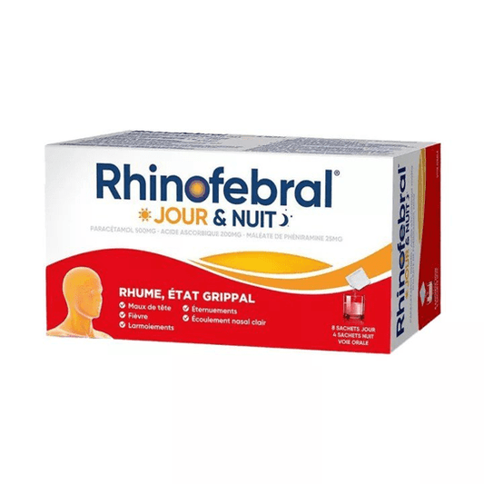 Buy ​Rhinofebral Day & Night Cold Flu Condition 12 sachets - AmeriHealth Global Supplements