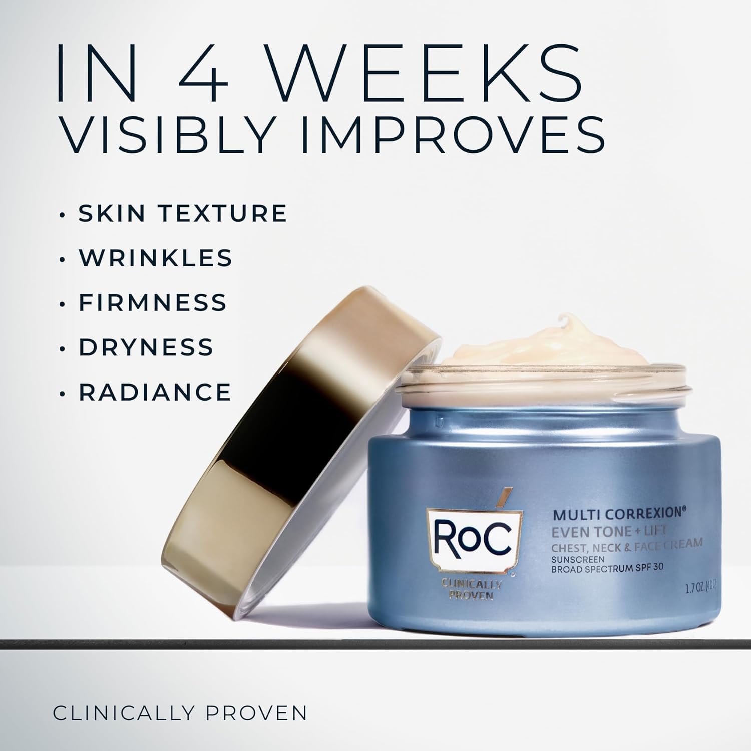 RoC Multi Correxion 5 in 1 Chest Neck Face Moisturizer Face Cream with SPF 30 for Visible Wrinkle and Neck Firming and Tightening - Maple Wellness Supplements