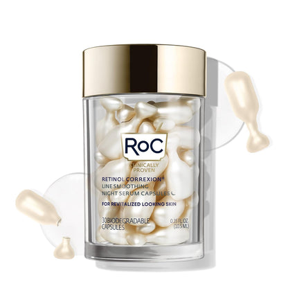 RoC Retinol Correxion Anti-Aging Wrinkle Night Serum, Retinol Serum for Face, Daily Treatment for Fine Lines - Maple Wellness Supplements