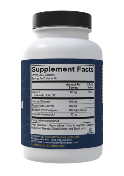 Rooted Intuition Hist Assist | Seasonal Sinus & Immune Balance Formula | Quercetin Bromelain NAC Nettle | Non-GMO Gluten Free | 40 Capsules - Maple Wellness Supplements