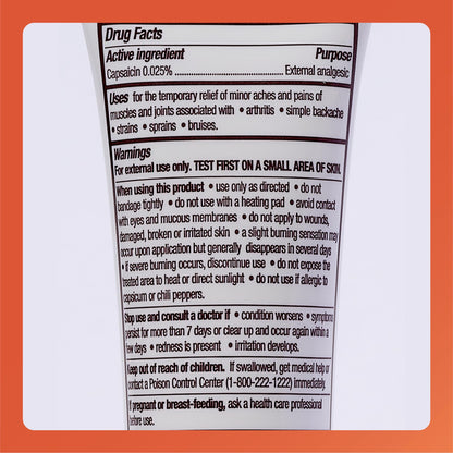 Rugby Capsaicin 0.025% Cream for Penetrating Pain Relief - 2.1 Oz (60g) (6 Pack) - Maple Wellness Supplements