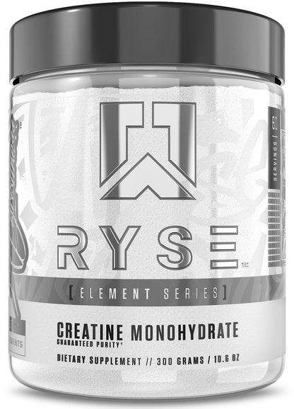 RYSE Creatine Monohydrate Powder - Unflavored - Supports Men & Women Lean Muscle Growth, Strength, Power, and Endurance - Helps Reduce Fatigue - Maple Wellness Supplements