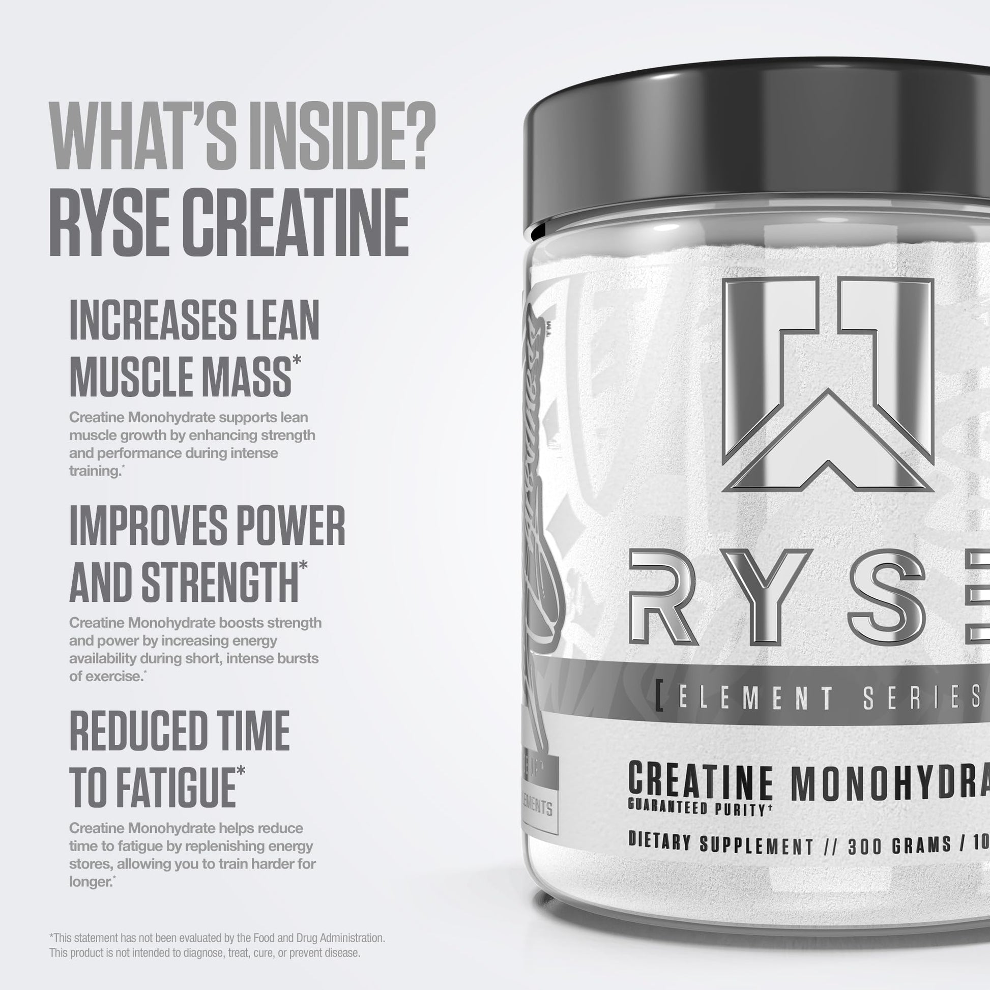 RYSE Creatine Monohydrate Powder - Unflavored - Supports Men & Women Lean Muscle Growth, Strength, Power, and Endurance - Helps Reduce Fatigue - Maple Wellness Supplements
