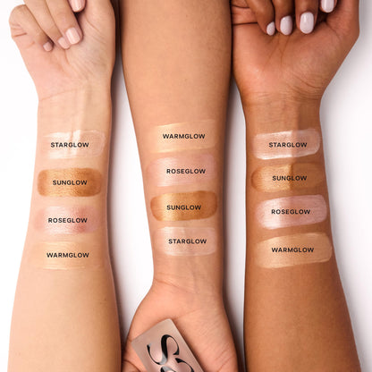 Saie Mini Glowy Super Gel - Hydrating Makeup Primer and Illuminating Glow Serum Enriched with Vitamin C and Squalane Oil - All-Over Liquid Highlighter Makeup for Instant Glass Skin - Starglow (0.5 oz) - Maple Wellness Supplements
