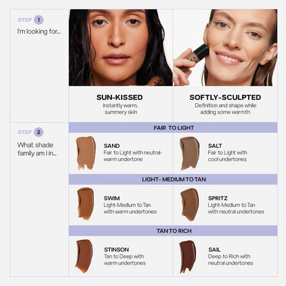 Saie Radiant Glow Duo - Dew Bronze Soft-Focus Liquid Bronzer in Sail (0.4 oz) & Mini Glowy Super Gel Lightweight Illuminator in Sunglow (0.5 oz), Hydrating Makeup Essentials for a Sun-Kissed Glow - Maple Wellness Supplements