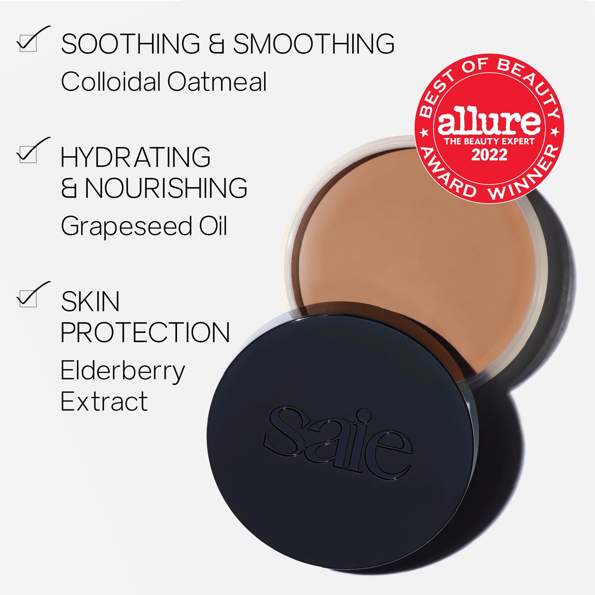 Saie Sun Melt Cream Bronzer - Buildable Balm Face Bronzer for Effortless Sculpting - Cream Contour Enriched with Vitamin C, Nourishing Skincare Ingredients & a Natural Finish - Tan Bronze (1 oz) - Maple Wellness Supplements