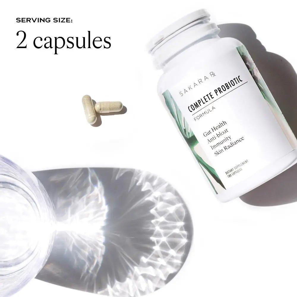 SAKARA Complete Probiotic - Prebiotics and Probiotics for Women Digestive Health Supplements, Supports Bloating, Immune System & Skin Radiance, Gut Health for Women with 3 Billion CFU's - 180 Capsules - Maple Wellness Supplements