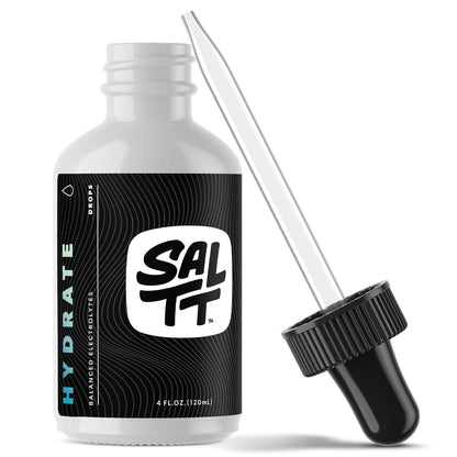 SALTT - Hydrate (4 oz) - Electrolytes Drops - Energy Boost - Sodium, Potassium, Magnesium, Zinc, Copper - Unflavored - Ultra Low Carb - Zero Sugar, Vegan, - Maple Wellness Supplements