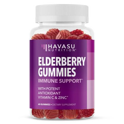 Sambucus Elderberry Gummies for Adults - Immune Support Supplement with Vitamin C and Zinc - Enhanced Formula for Daily Defense - 60 Count - Maple Wellness Supplements