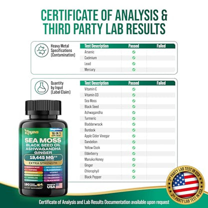 Sea Moss 7000mg Black Seed Oil 4000mg Ashwagandha 2000mg Turmeric 2000mg - Maple Wellness Supplements