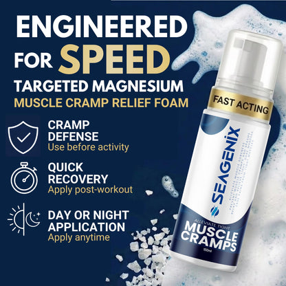 Seagenix Muscle Cramp Relief Foam – Fast-Acting Magnesium for Leg & Calf Cramps – Quick-Activation Comfort, Ready for Instant Use in Seconds – Day or Night - Maple Wellness Supplements