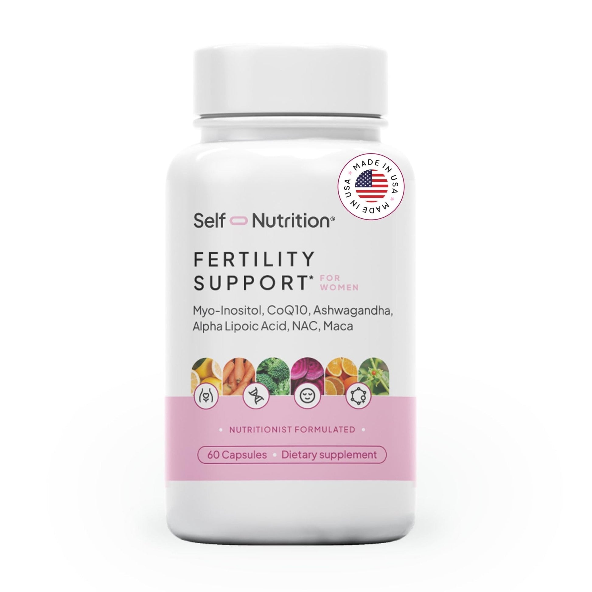 SELF NUTRITION Fertility Support for Women | Conception for Her, Coenzyme Q10, Ashwagandha, Myo-Inositol & More| Support Cycle Regularity & Ovulation| Vegan, Non-GMO, USA Made-60 Capsules - Maple Wellness Supplements