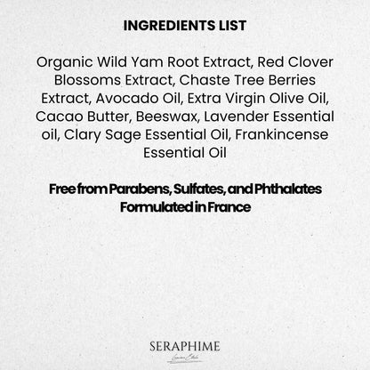 Seraphime Wild Yam Cream for Hormone Balance - Gift for Mom - Menopause and PMS Support for Women - Wild Yam Balancing Cream - Hot Flashes, Night Sweats, Mood Swings, Low Energy - Lavender 4oz - Maple Wellness Supplements