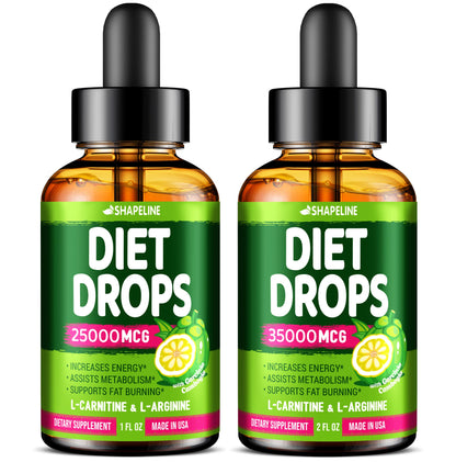 SHAPELINE Weight Loss Drops - Diet Drops 1 Fl Oz & 2 Fl Oz - Made in The USA - Appetite - Maple Wellness Supplements