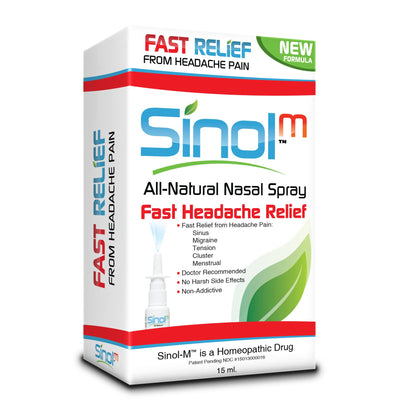 Sinol Headache Relief Spray, Over-The-Counter Medication Nose Spray for Migraine Cluster Tension, Sinus Relief & Nasal Decongestants, 15 ml - Maple Wellness Supplements