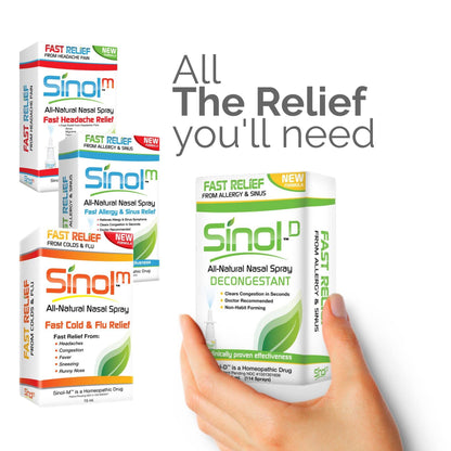 Sinol Headache Relief Spray, Over-The-Counter Medication Nose Spray for Migraine Cluster Tension, Sinus Relief & Nasal Decongestants, 15 ml - Maple Wellness Supplements