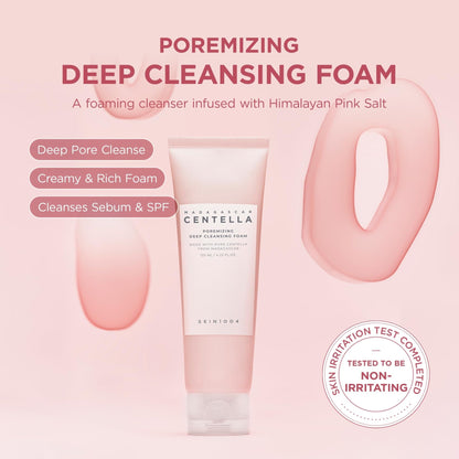 SKIN1004 Poremizing Deep Cleansing Foam, 4.23 fl.oz, 125ml, Makeup Remover, Korean Face Cleanser with Himalayan Pink Salt - Maple Wellness Supplements