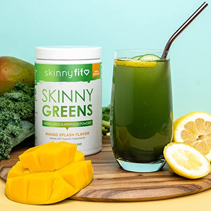SkinnyFit Mango Splash Skinny Greens, Green Juice Superfood Powder, Natural Energy - Maple Wellness Supplements