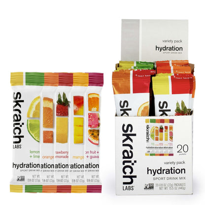 Skratch Labs Hydration Packets - Hydration Drink Mix, Variety Pack (20 Single Serving Packets) - Electrolyte Powder Developed for Athletes and Sports Performance, - Maple Wellness Supplements