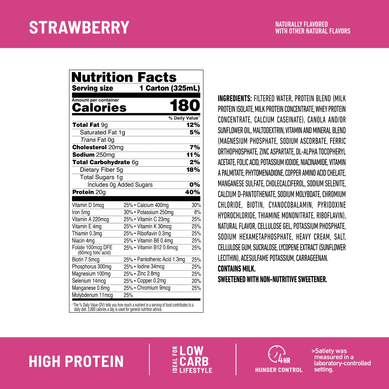 SlimFast Protein Shake, Strawberry- 20g Protein, Meal Replacement Shake Ready to Drink - Maple Wellness Supplements