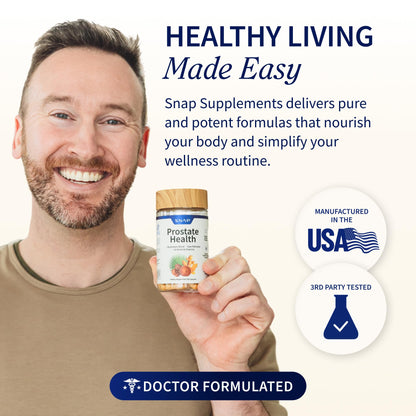 Snap Supplements Prostate Health Supplement with Saw Palmetto for Men, DHT Blocker - Helps Support Male Urinary Tract and Prostate for Mens Health - Maple Wellness Supplements