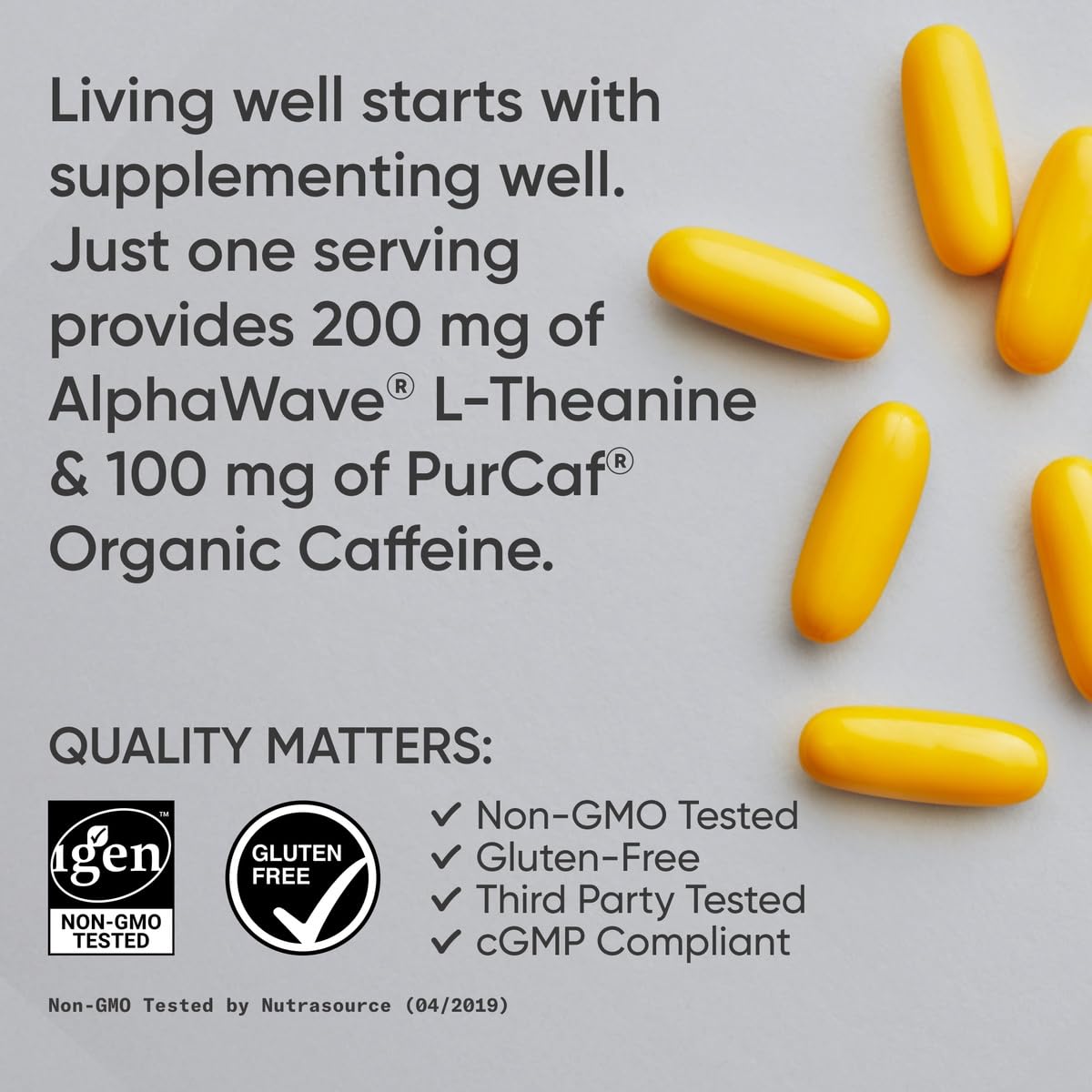 Sports Research L-Theanine Supplement with Caffeine & Coconut MCT Oil - Focused Energy, Alertness & Relaxation Without Drowsiness - 200mg L Theanine, 100mg Organic Caffeine - 60 Liquid Softgels - Maple Wellness Supplements