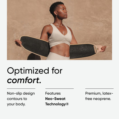 Sports Research Sweet Sweat Toned Waist Trimmer for Women and Men | Premium Waist Trainer Belt to 'Tone' your Stomach Area (Quartz, Small) - Maple Wellness Supplements