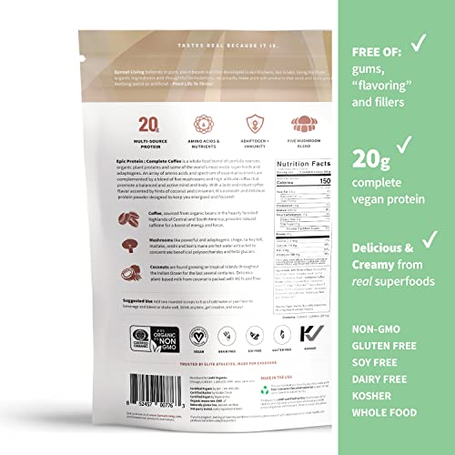 Sprout Living, Epic Protein, Plant Based Protein & Superfoods Powder, Complete Coffee - Maple Wellness Supplements