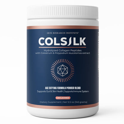 SRILabs ColSilk Unflavored Hydrolyzed Collagen Powder with Colostrum and Polypodium - Skin, Hair, Nails, Gut Health and Joint Support - One Scoop Daily | 1 Month Supply - Maple Wellness Supplements