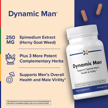Stop Aging Now - Dynamic Man - Complex Supplement - 30 Vegetarian Capsules - Maple Wellness Supplements