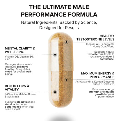 STRIVLABS Peak Potential 12-in-1 Support for Men – Fenugreek, Ashwagandha & Tongkat Ali – Natural Strength - Maple Wellness Supplements