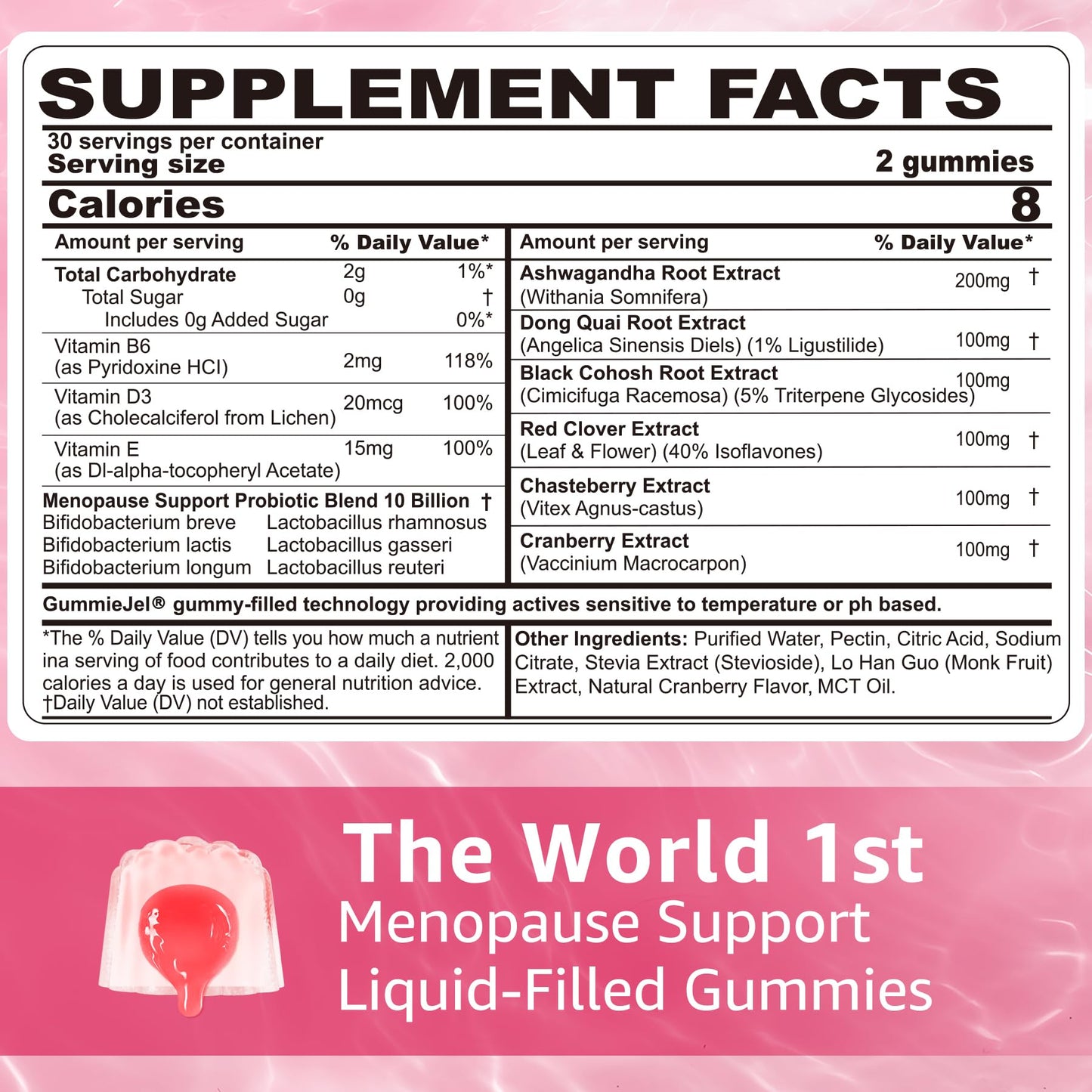Sugar Free Menopause Supplement Gummies for Women, Menopause Probiotics (10 Billion CFU) Filled Gummy with Ashwagandha, Dong Quai & Black Cohosh for Hot Flashes, Night Sweats, Mood Swings, Gut Health - Maple Wellness Supplements