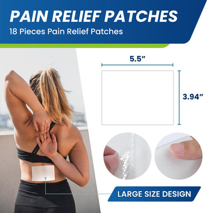 Sumifun Lidocaine Pain Relief Patches - Fast, Targeted Therapy Simple Backache, Soreness, Sprain, Joint Pain with Maximum Strength 4% Lidocaine and 1% Menthol (Large, Count, 25) - Maple Wellness Supplements