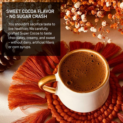 Super Cocoa Coffee Alternative Hot Chocolate Mix - Nootropics Brain Support Supplement for Memory & Focus - Mushroom Coffee Substitute - Dairy Free, Sugar Free, - Maple Wellness Supplements