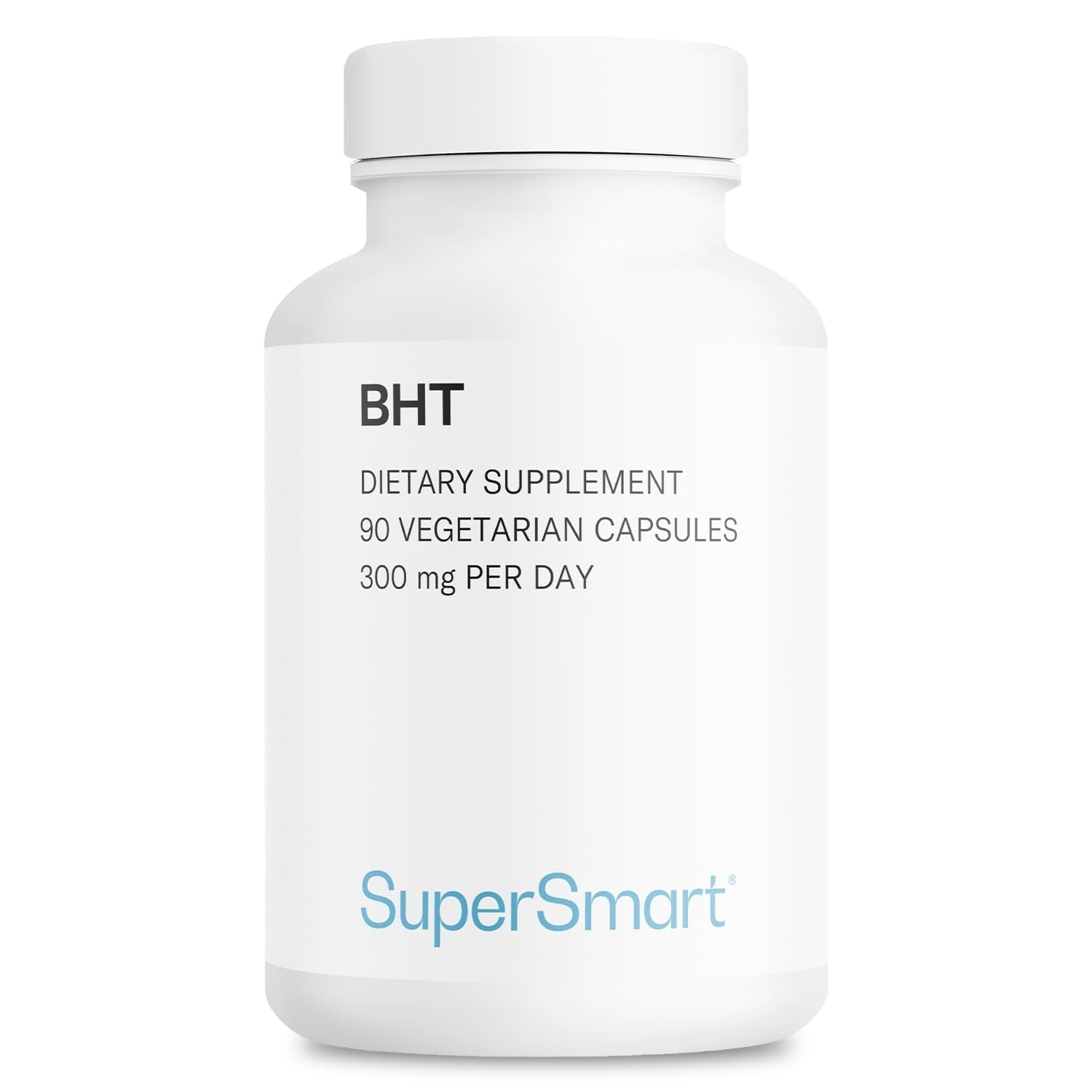 Supersmart - BHT Supplement 300mg per Day - Butylated Hydroxytoluene | Non-GMO & Gluten Free - 90 Vegetarian Capsules - Maple Wellness Supplements