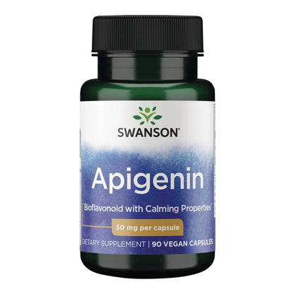Swanson Apigenin – Sleep and Relaxation Supplement – Natural Support – 90 Caps, 50 mg (Packaging may Vary) - Maple Wellness Supplements