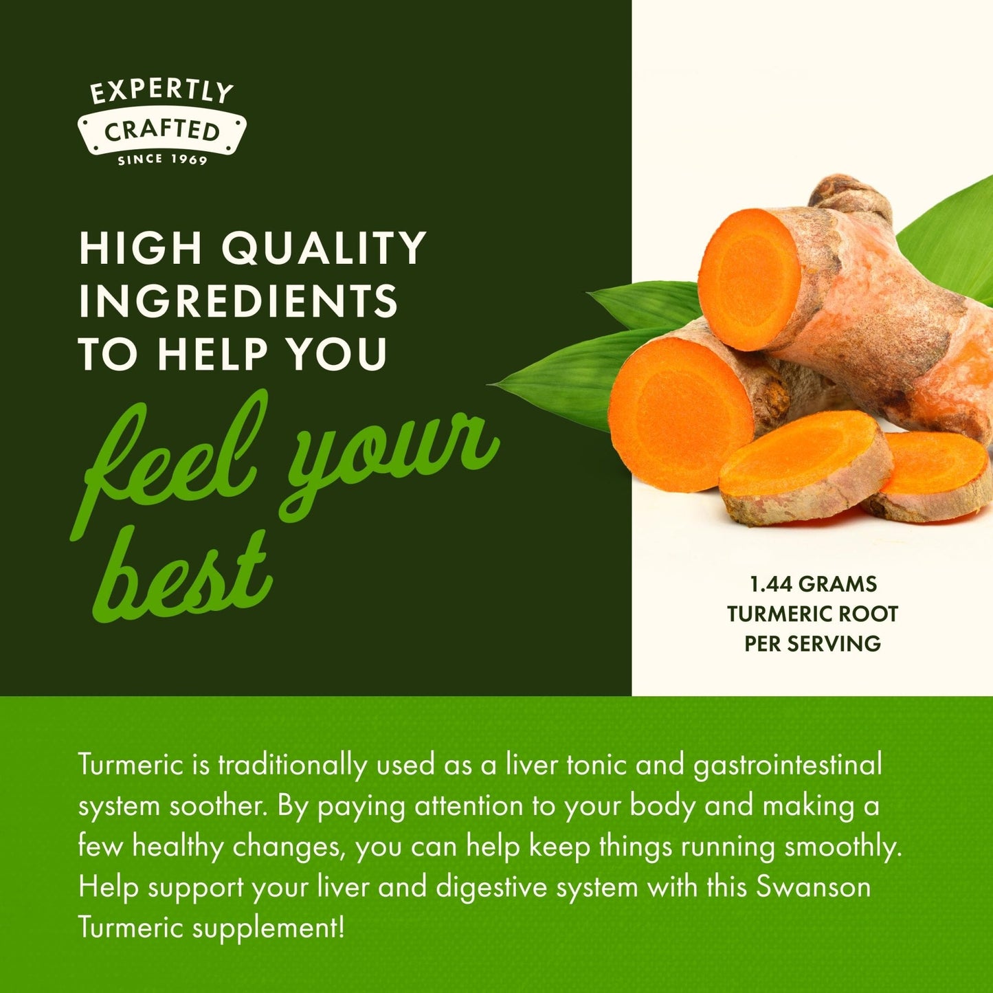 Swanson Full Spectrum Turmeric Curcumin Joint, Liver, and Digestive Support Supplement for Active Adults - Non-GMO - Maple Wellness Supplements