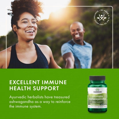 Swanson Ultimate Ashwagandha KSM-66 - Herbal Supplement Supporting Healthy Stress Levels & Relaxation - Natural Formula to Promote a Calm & Relaxed Mindset - (60 Veggie Capsules, 250mg Each) - Maple Wellness Supplements