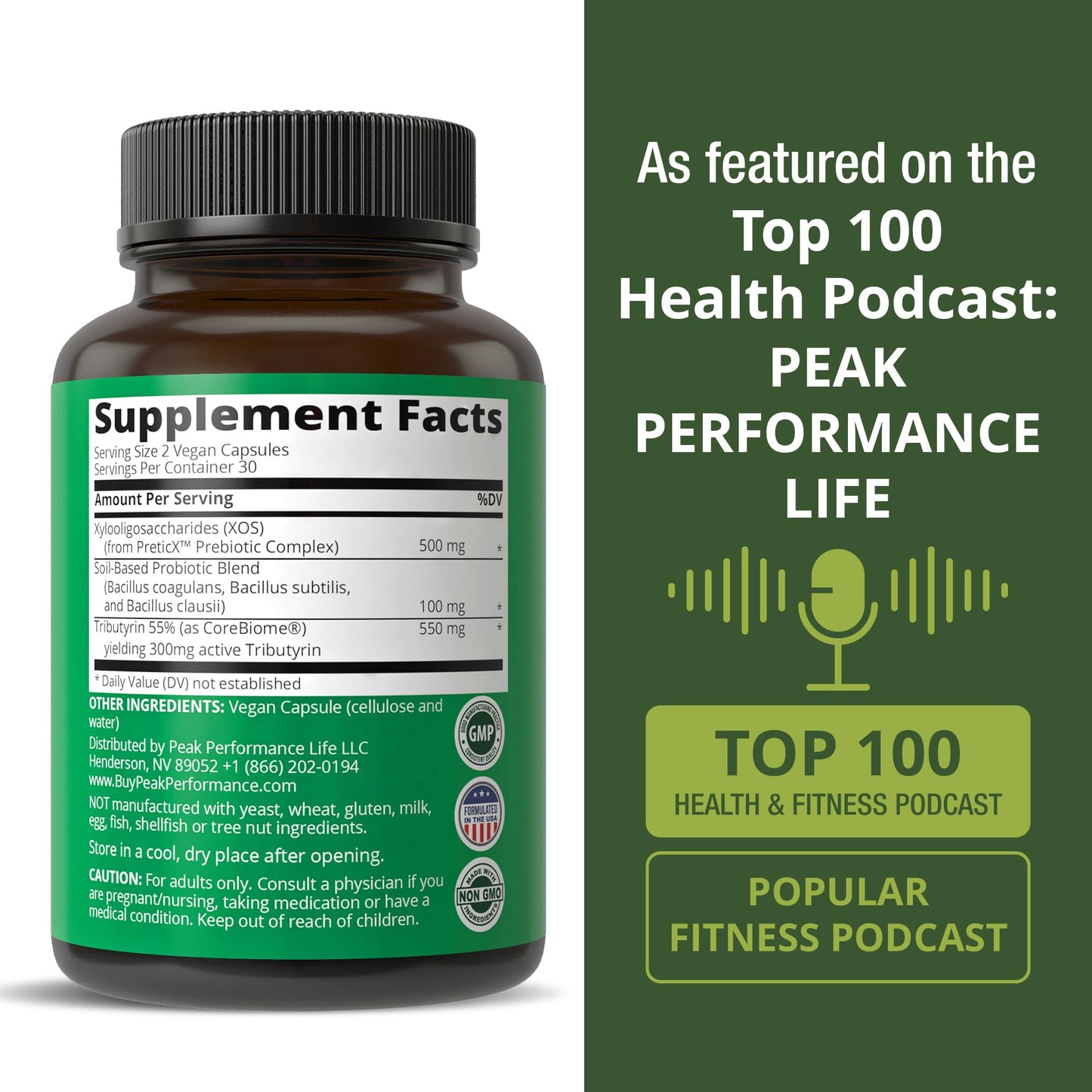 Synbiotic = Prebiotic + Probiotic + Postbiotic 3-in-1 Supplement with Clinically Tested Ingredients. Pre and Probiotics Plus Important Tributyrin Postbiotics for Gut. Vegan Capsules for Women + Men - Maple Wellness Supplements