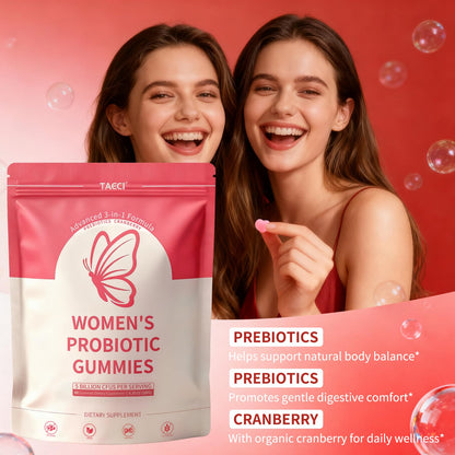 Taeci Vaginal Probiotic Gummies for Women – 5 Billion CFU with Prebiotic & Cranberry Extract – Supports pH Balance, Healthy Odor & Gut Health - Maple Wellness Supplements