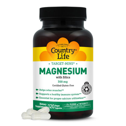 Target-Mins Magnesium with Silica 300 mg 120 Vegetarian Capsules - Maple Wellness Supplements