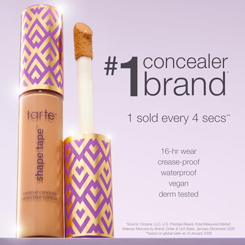 tarte Shape Tape Concealer – Full-Coverage Creaseless Soft Matte Finish, Brightening Under-Eye & Face Makeup, 16hr Longwear, Vegan & Cruelty-Free, Full Size, 16N fair-Light Neutral - Maple Wellness Supplements