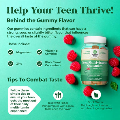 Teen Multivitamin Gummies 12-17 - Teen Boys & Girls Gummy Vitamins for Better Skin, Immune Strength, Mood & Energy Support - Teenage Girl & Boy Supplements - Maple Wellness Supplements
