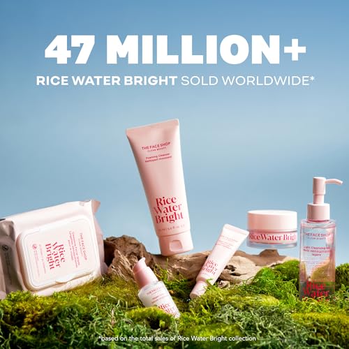 The Face Shop Rice Water Bright Foaming Facial Cleanser with Ceramide, Gentle Face Wash for Hydrating & Moisturizing, - Maple Wellness Supplements