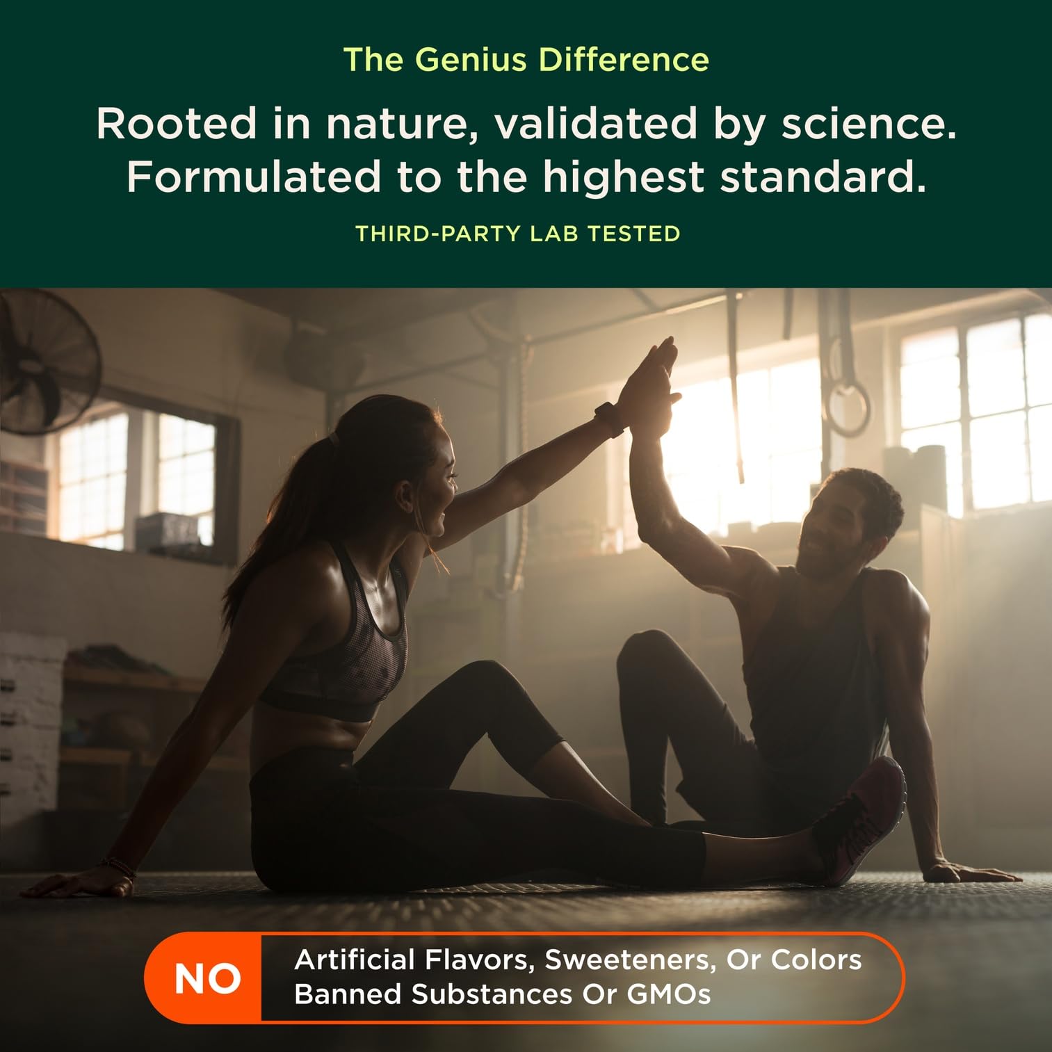 The Genius Brand Genius Eternal - Cellular Repair Supplement for Daily Clarity - Supports Brain Health, Endurance, Energy, Focus, Memory & Vitality - Non-GMO - 60 Veggie Capsules - Maple Wellness Supplements
